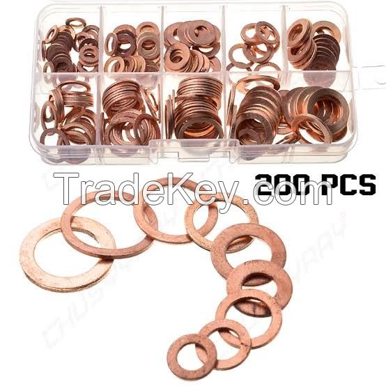 Copper Crush Washer Assortment Kit Hydraulic Sealing Grade