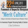 Invitation at Conference on Framework of Respectful Workplace - "Merit Culture" A Dialogue on Discrimination & Harassment at Workplace in Pakistan