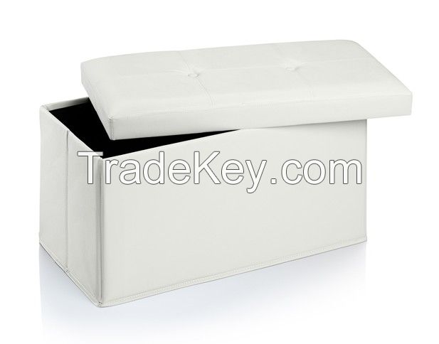 Folding storage ottoman, foldable storage double ottoman