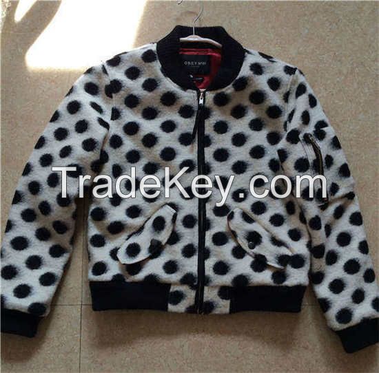 Women dot faux fur jacket-2015F8