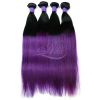 Purple Ombre Hair Brazilian Straight Ombre Color Hair 1B/Purple