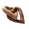 Entwined olive wood together hearts