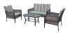 4pc steel resin wicker sofa set with cushion