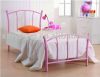 pink iron single bed with bentwood slats(ML-H10)