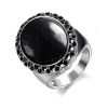 Hot Sell Fashion Black Onyx Inlaid Mens Ring