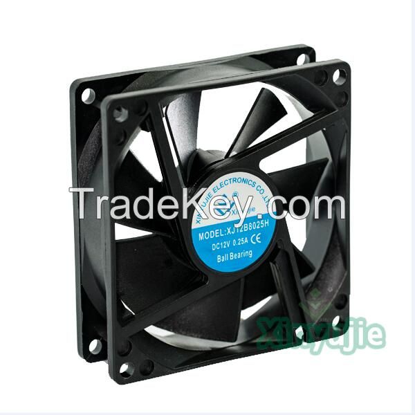 Silent computer fans 80mm 80x80x25mm 24v ball bearing fan