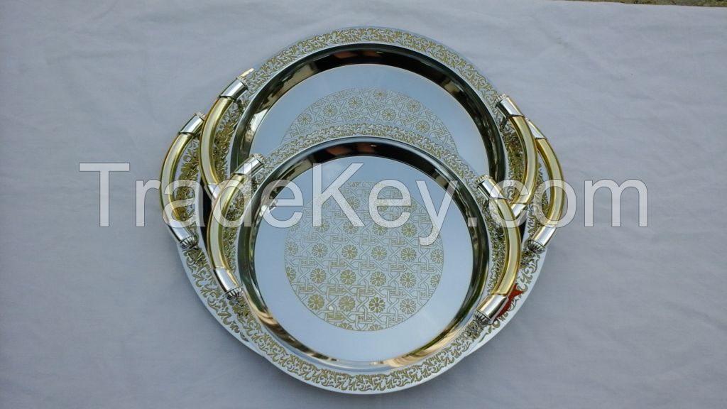 chrome plated trays with plastic handle