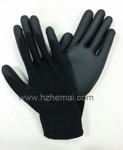 PPE black PU Work Safety Glove