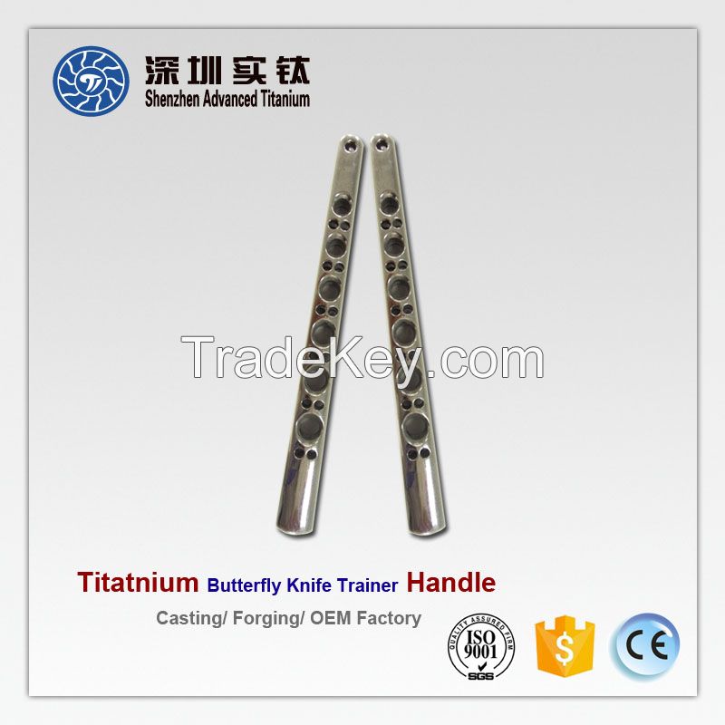 High quality titanium butterfly knife trainer handle casting factory