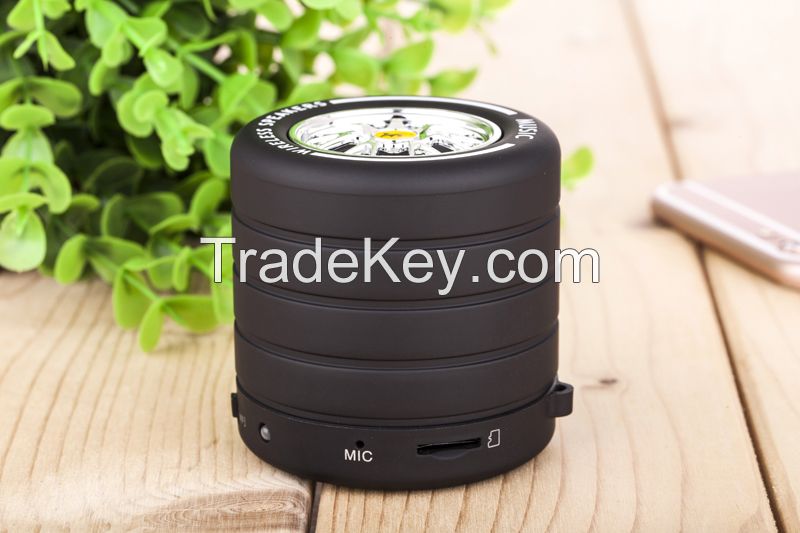 2016 new design tyre shape mini bluetooth speaker