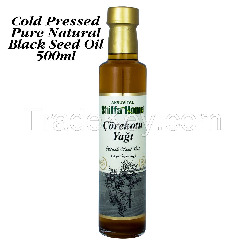 Black Seed Oil 500 ml Glass Bottle Cold Pressed Pure Habbatus Sauda Oil