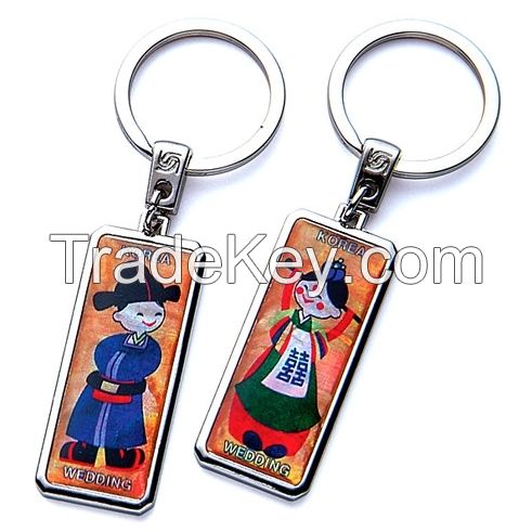 Lacquerware Key Ring with Korean Kids Design , Korean Traditional Lacquerware handicraft Souvenir Gift