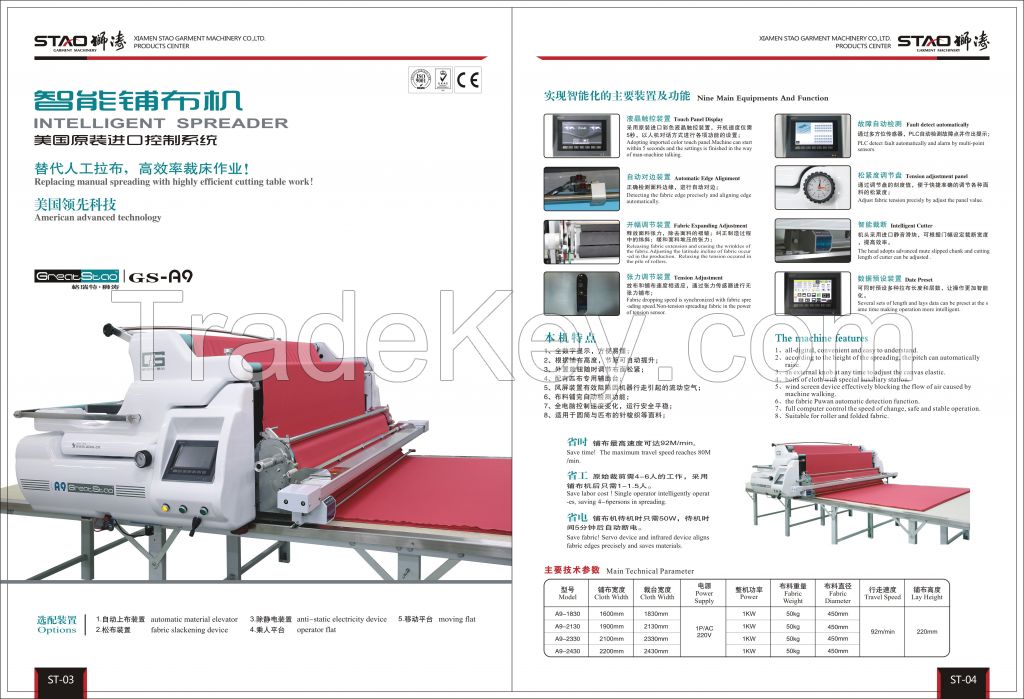 Spreading Machine, cloth spreader, textile folding machine