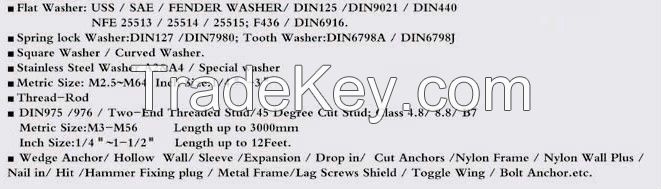 Customized bolts with your design drawings or samples