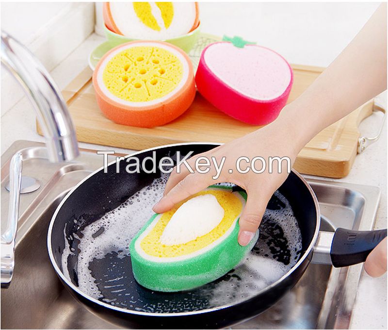 10pcs/lot Hot Sale New Korea Fruit Section of Thicker Sponge Strong De