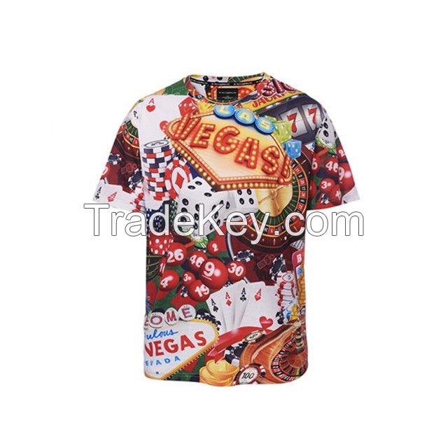 Hot style fashion personality round collar short-sleeved 3D men's T-shirt custom-made offerings