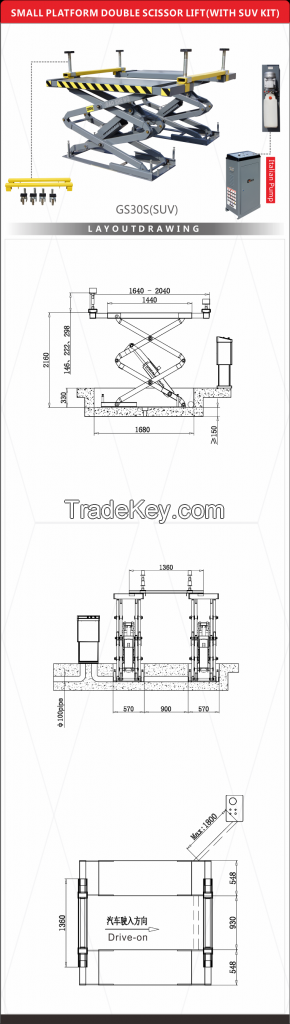 Small platform double scissor lift(With SUV Kit)