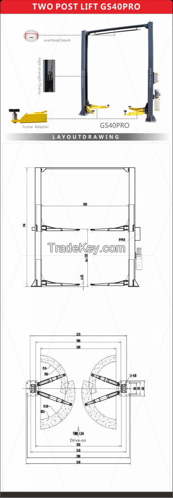 Two post lift GS40PRO