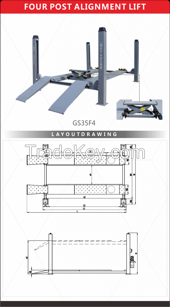 Four post alignment lift