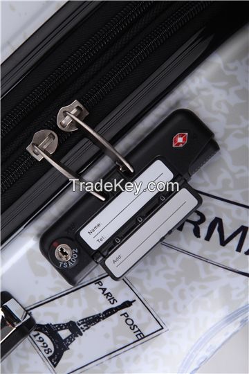 100% new imported abs pc travel luggage set with spinner wheel