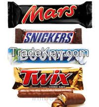 snickers/mars/twix/bounty/kitkat chocolate bars