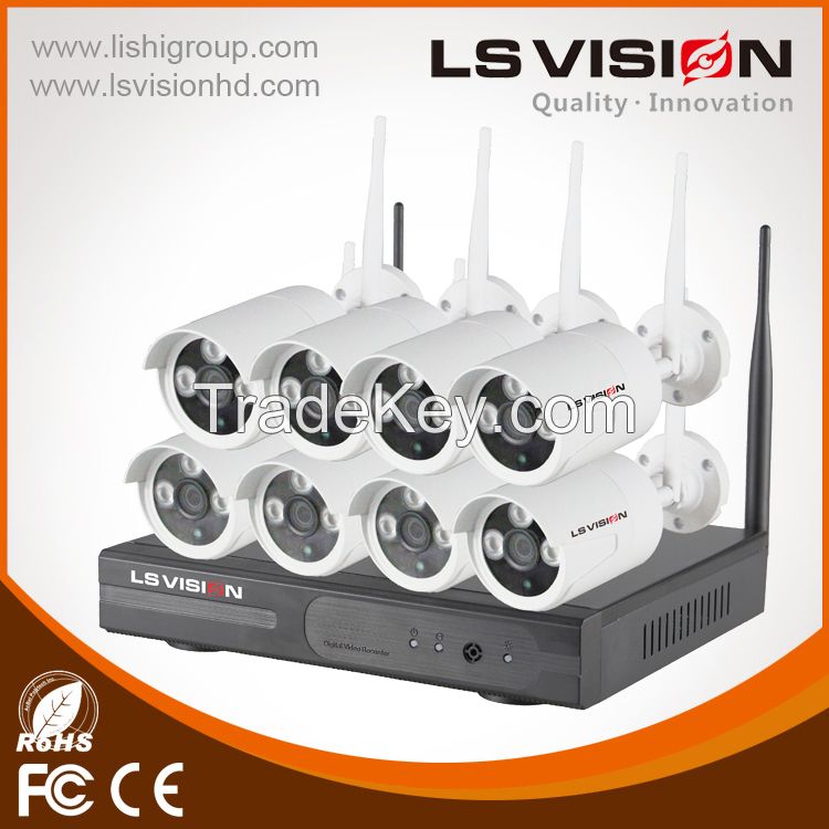 LS Vision 8CH 2.4G Wireless Wifi NVR Kit CCTV 960P IR Wifi IP Camera System (LS-WK8108)