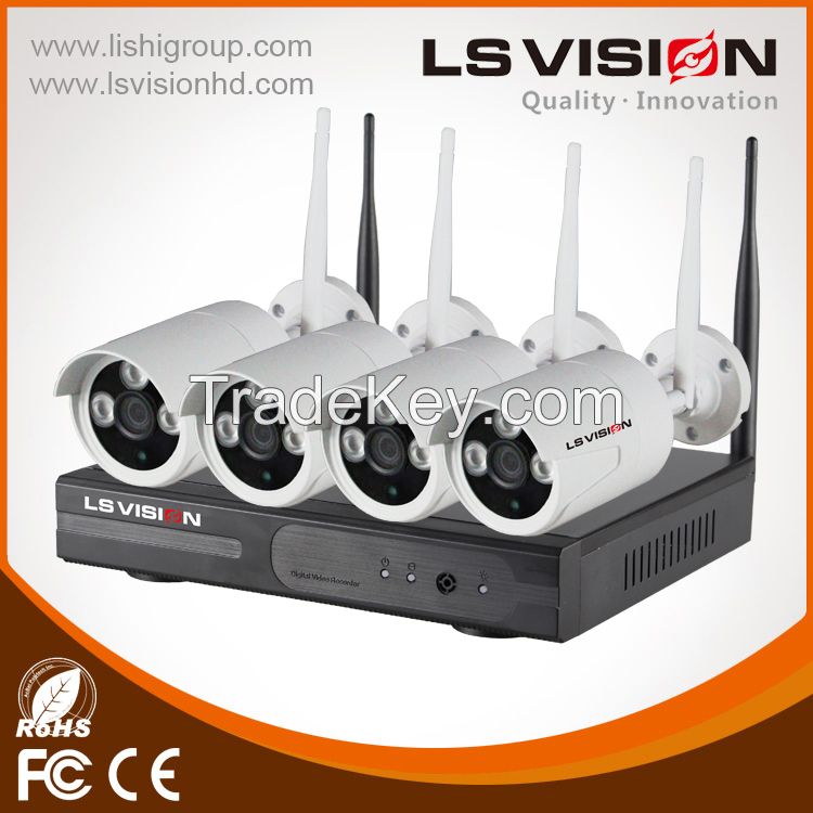 Ls Vision outdoor IP66  Wifi Nvr System 2mp Hd Wireless Cctv Cameras (LS-WN9104)