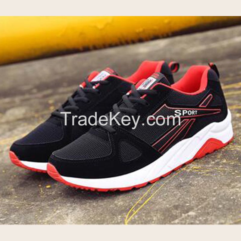 Cheapest Sneakers New Korean Fashion Breathable Mesh Casual Sports Running Shoes Black Red