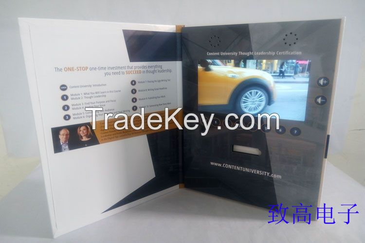 7inch LCD Vedio Advertising Card/Promotional Brochure/Greeting Card/Wedding Invitation Card