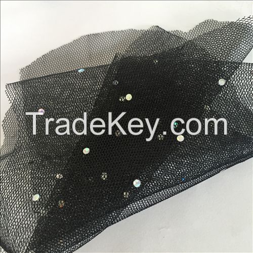 2017 fashion shrink foil print mesh fabric for dress