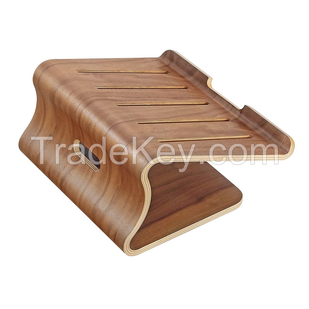 Bamboo Wood Laptop Notebook Stand Holder Riser for macbook air pro and universal laptops