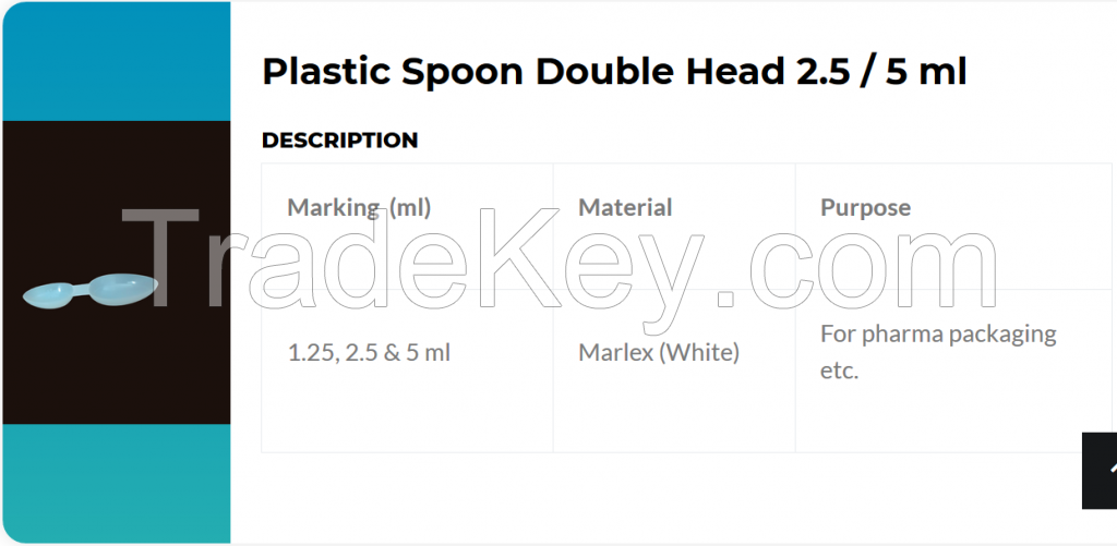 double head spoon 2.5 ml and 5 ml