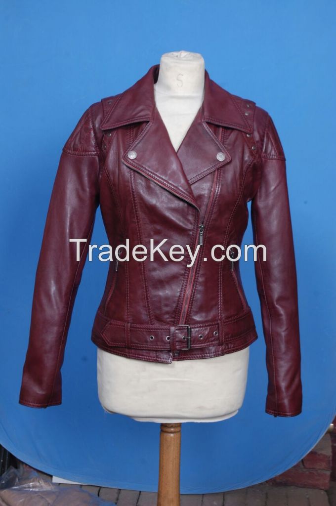 New Fashion Women 100%  Original Lamb Leather Fashion jacket Coat IUI 873