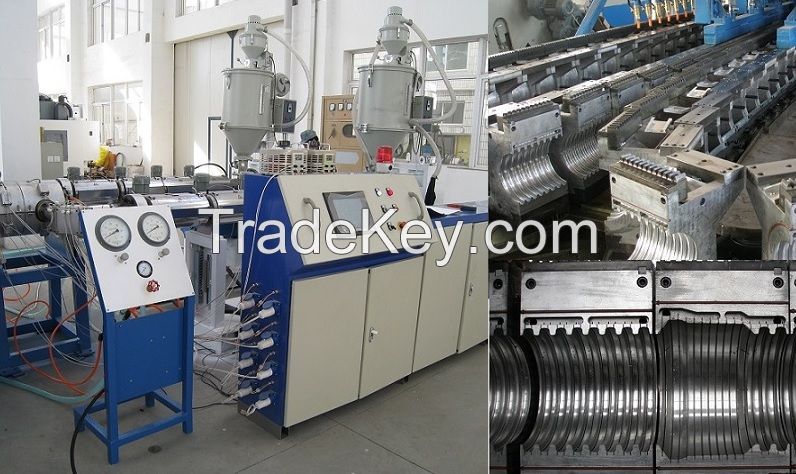 HDPE/PVC double wall corrugated pipe extrusion line