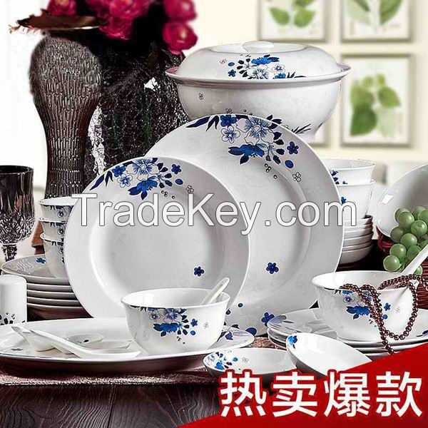 Blue and White Bone China Dinner Set 20pcs or 56pcs