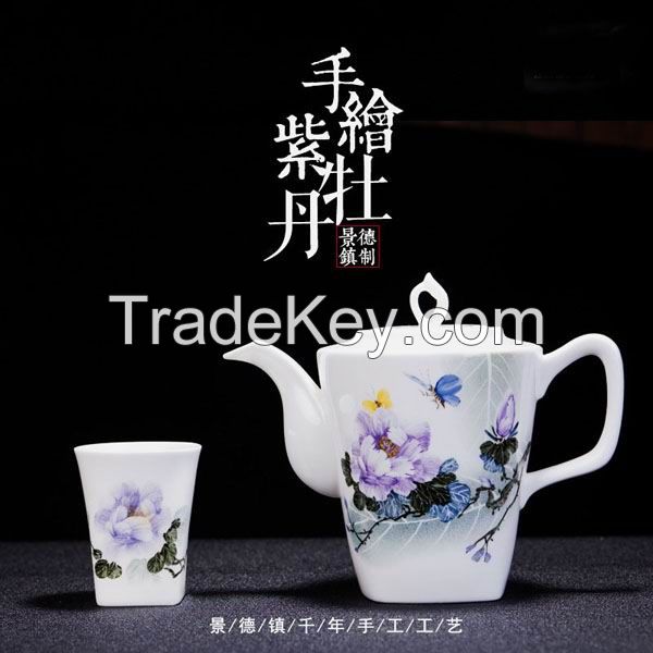 High Quality Hand Painted Bone China Tea Set 9pcs