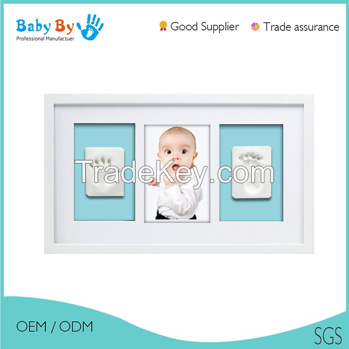 hot sale baby handprint and footprint photo frame package ink pad