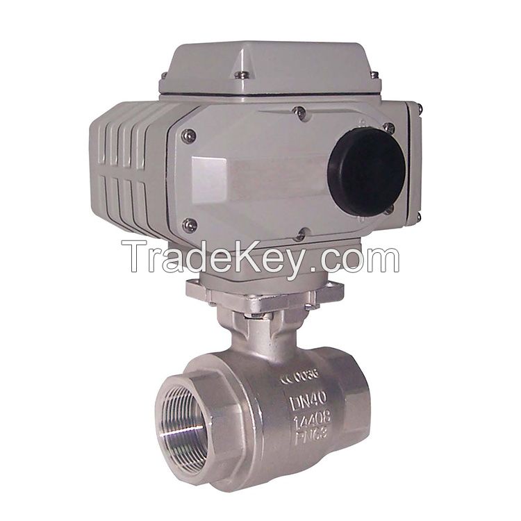 Motorized ball valve flange/thread ends DC24V AC220V on/off or 4-20mA