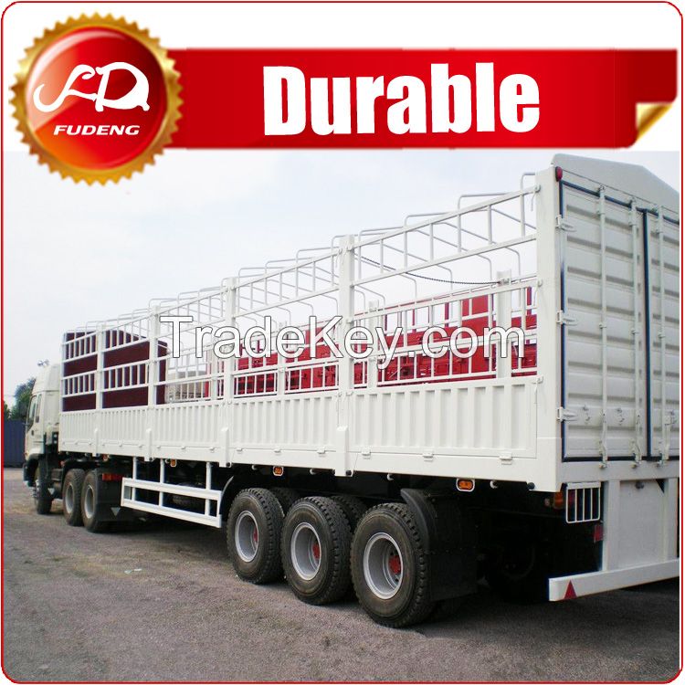 Fudeng new 3 axles container trailer with sidewall hot sale fence semi trailer export to Southeast Asia