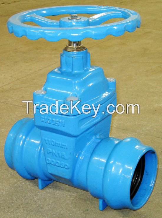 Socket end Resilient gate valve for PVC pipe