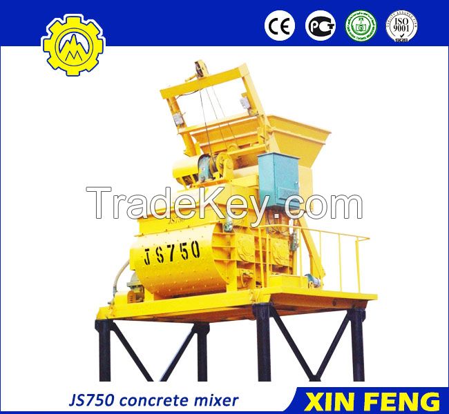 JS750 concrete mixer with skip hoist