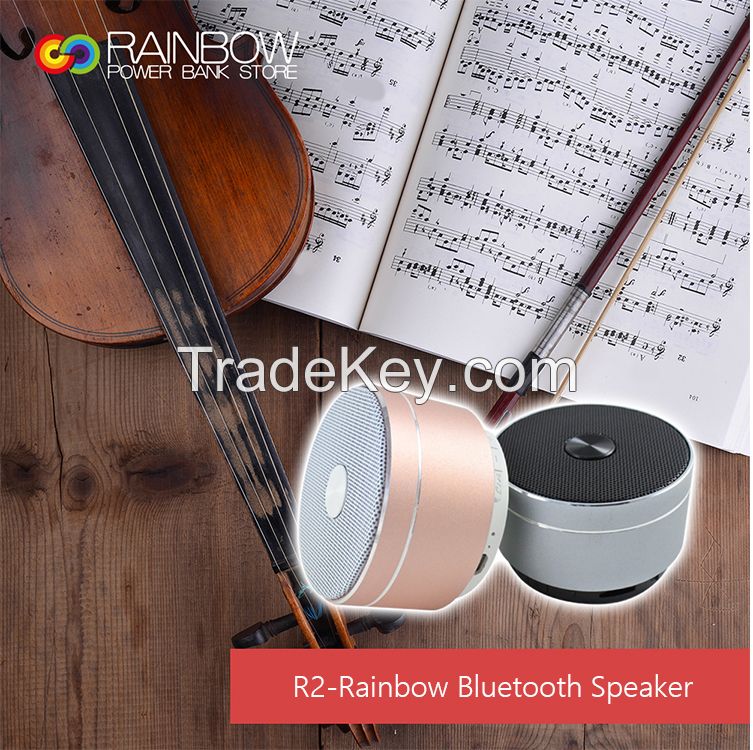 Rainbow R2 Portable Wireless Bluetooth Speaker with Built-in-Mic,Handsfree Call,AUX Line,TF Card,HD Sound and Bass for Iphone Ipad Android Smartphone and More