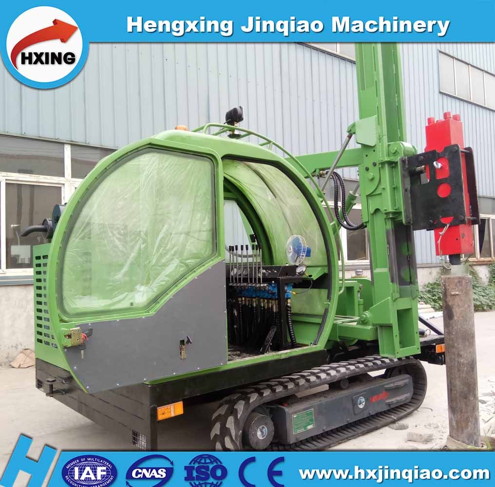 Hydraulic road safety barrier drill rig highway guardrail pile driver machine