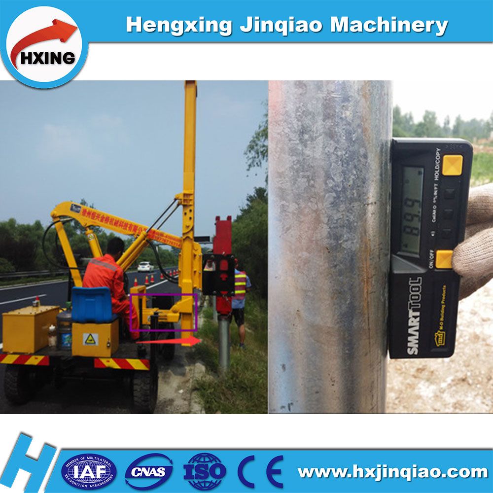 Hydraulic road safety barrier drill rig highway guardrail pile driver machine