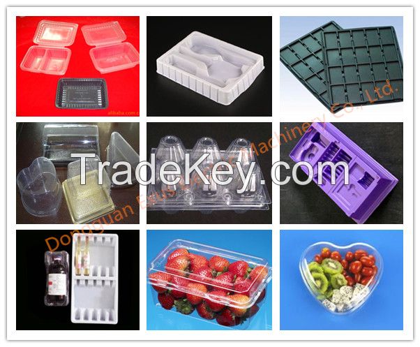 High Speed Automatic Plastic Egg/Food/Fcookie/Fruit/Packaging Clamshell Blister Tray Vacuum Thermo Forming Machine