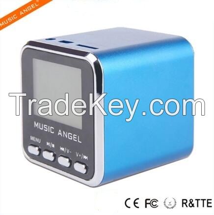 Music Angel New Design FM LCD Screen Fashion Professional with FM Radio MP3 Player Mini Portable Digital Loudspeaker Sports Outdoor Speaker