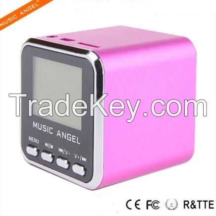 Music Angel New Design FM LCD Screen Fashion Professional with FM Radio MP3 Player Mini Portable Digital Loudspeaker Sports Outdoor Speaker