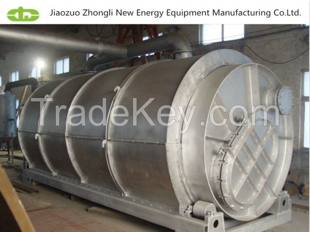 Waste to oil/waste plastics rubbers tires pyrolysis plant from Jiaozuo Zhongli