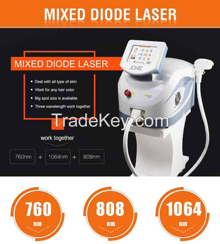 Most professional painless and permanent mixed 808 Diode laser hair removal /1064 nm Diode laser Depilation / laser diode 1064