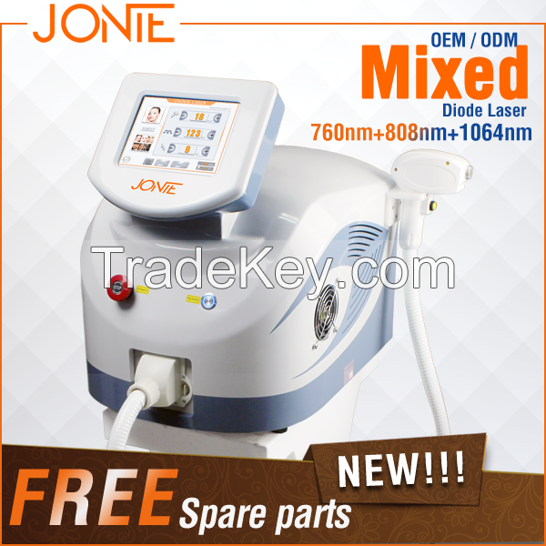 Most professional painless and permanent mixed 808 Diode laser hair removal /1064 nm Diode laser Depilation / laser diode 1064